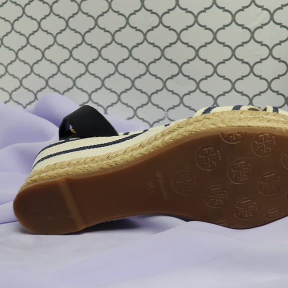Tori Burch Navy and white Espadrilles wedges - Picture 6 of 7